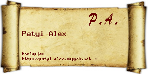 Patyi Alex névjegykártya